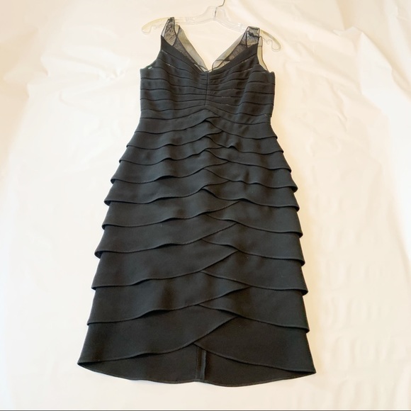 Eliza J Illusion Top Tiered Ruffle Dress 8 - Picture 4 of 7